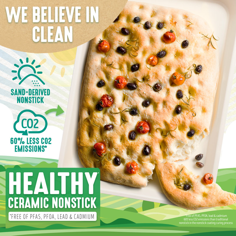 GreenLife Bakeware Healthy Ceramic Nonstick, 18" X 12" Half Cookie